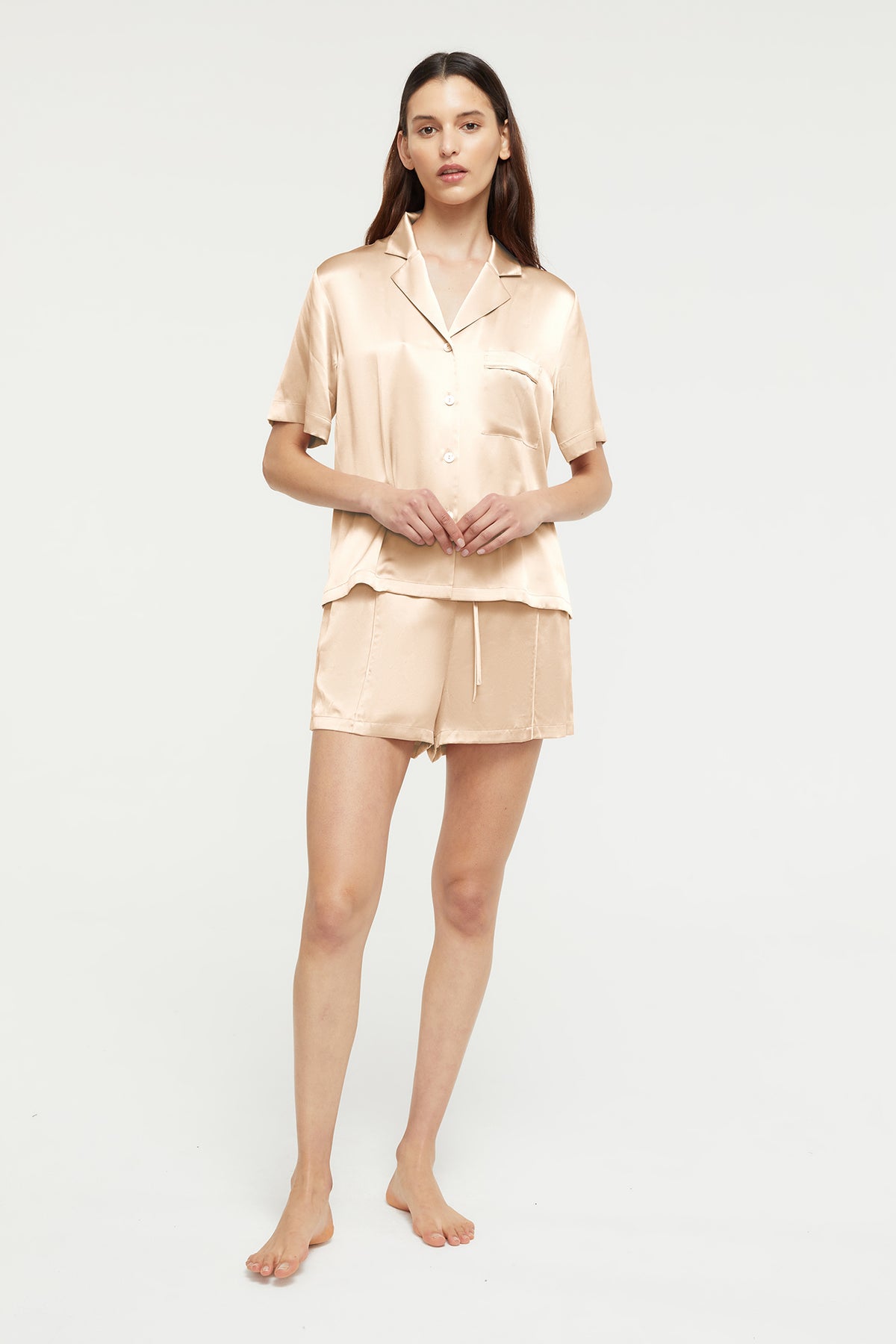 The Fine Finishes Short Pyjama By GINIA In Mink