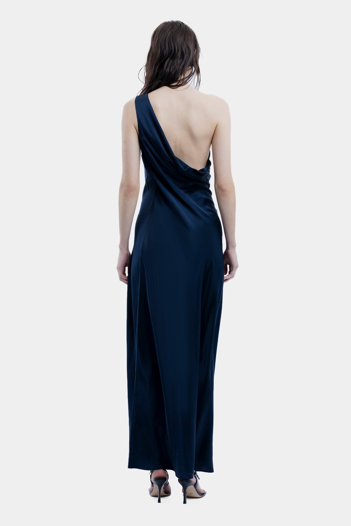 The Asym Cowl Maxi Dress By GINIA In Ink