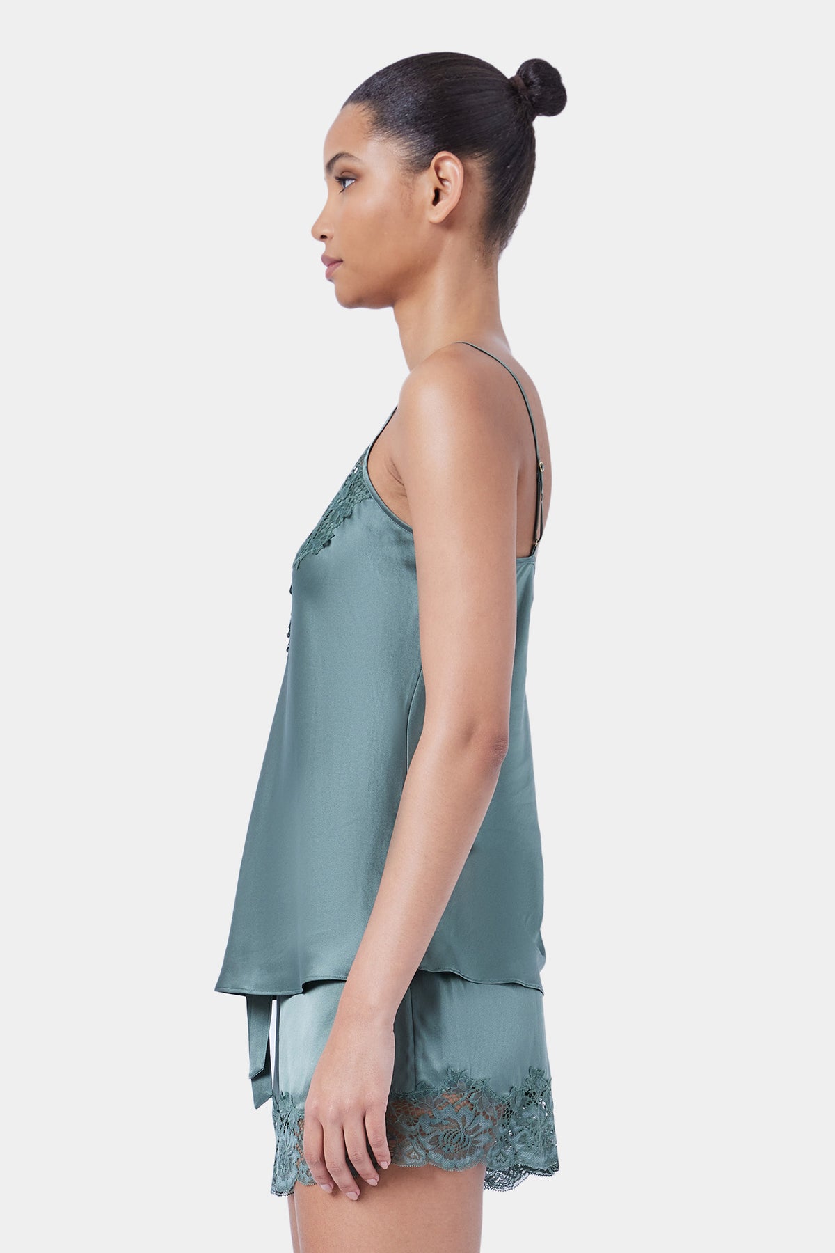 The Silk Cami By GINIA In Moss