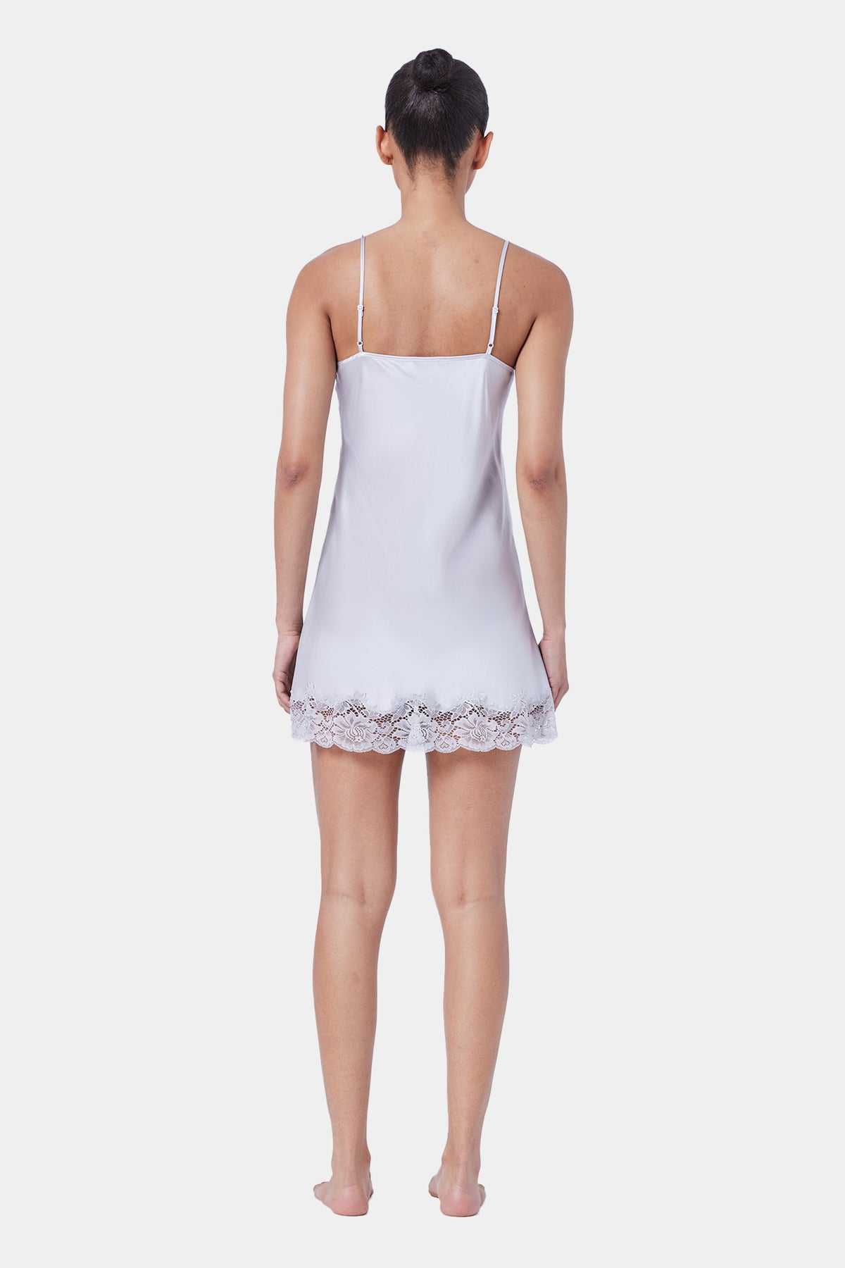 The Silk Chemise By GINIA In Silver