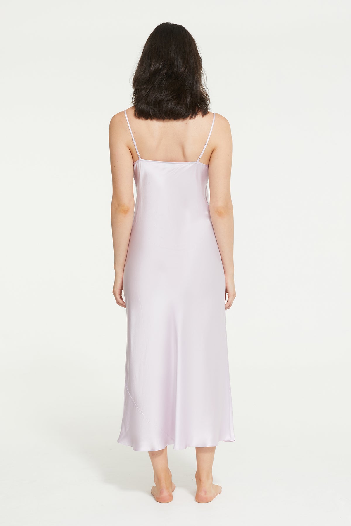 The Silk Lace Slip in Soft Lilac - 100% Silk by Ginia