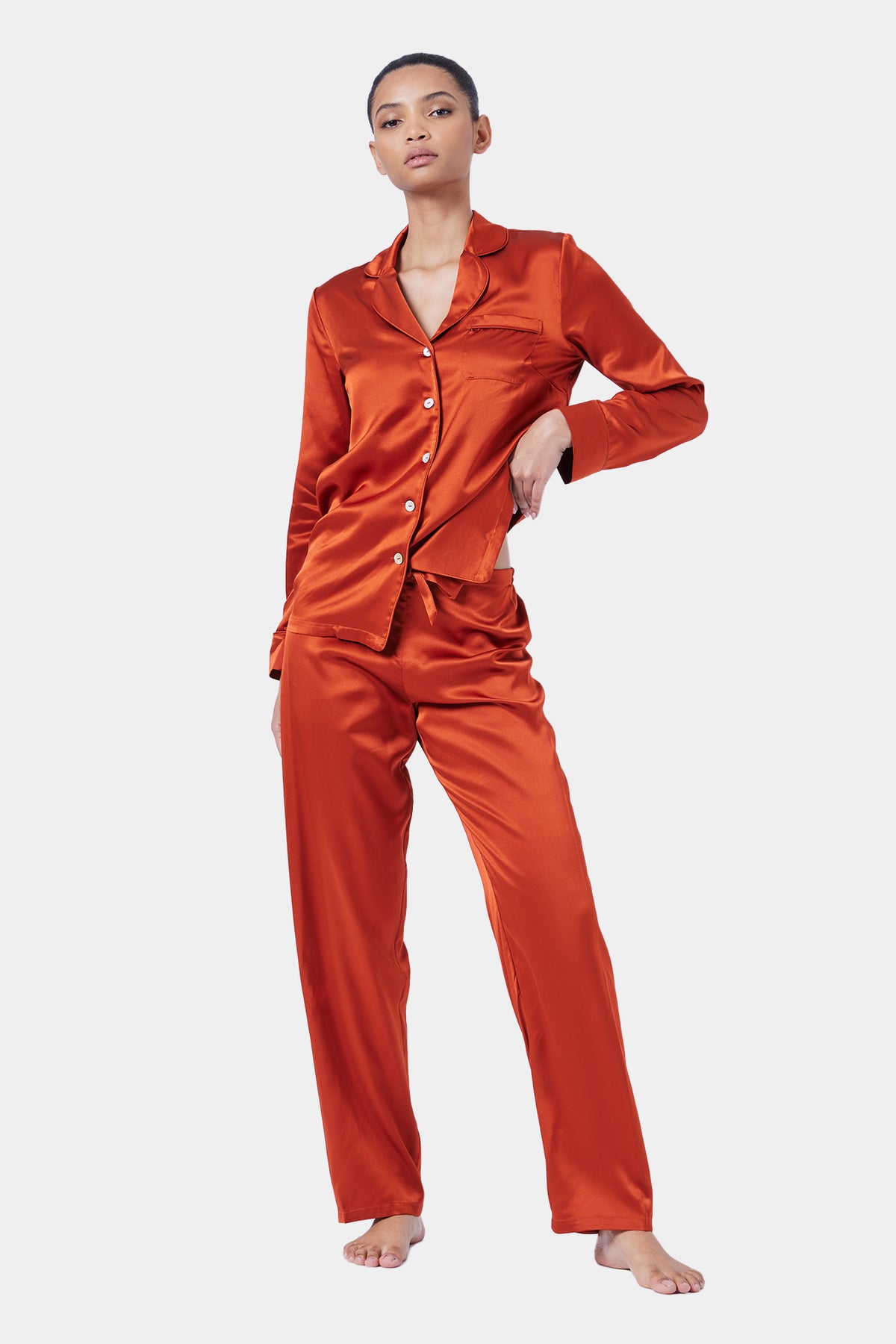The Fine Finishes Pyjama By GINIA In Rust