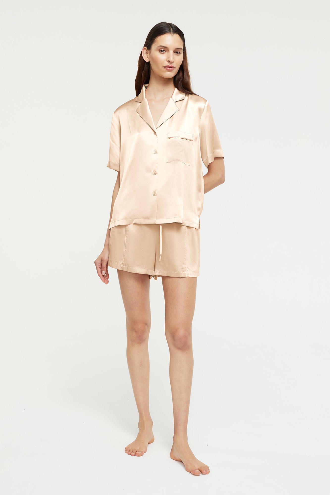 The Fine Finishes Short Pyjama By GINIA In Mink