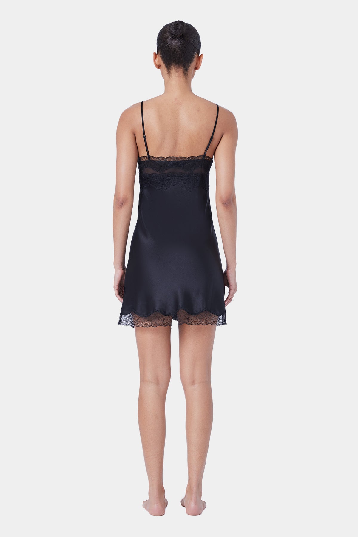 The Skylar Lace Chemise By GINIA In Black
