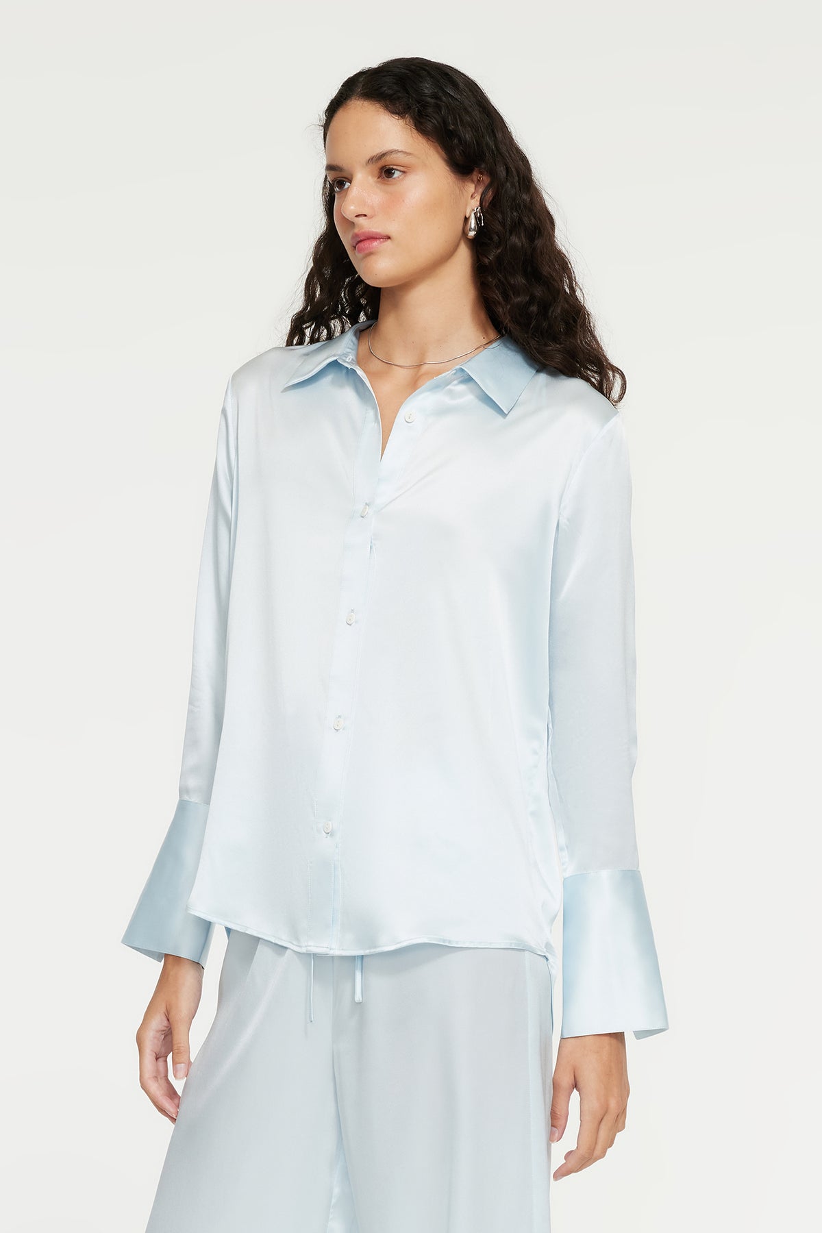 The Isla Shirt By GINIA In Ice Blue