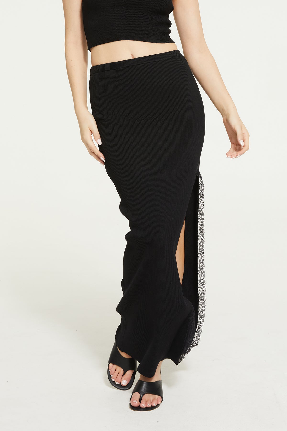 The Fern Knit Skirt By GINIA In Black