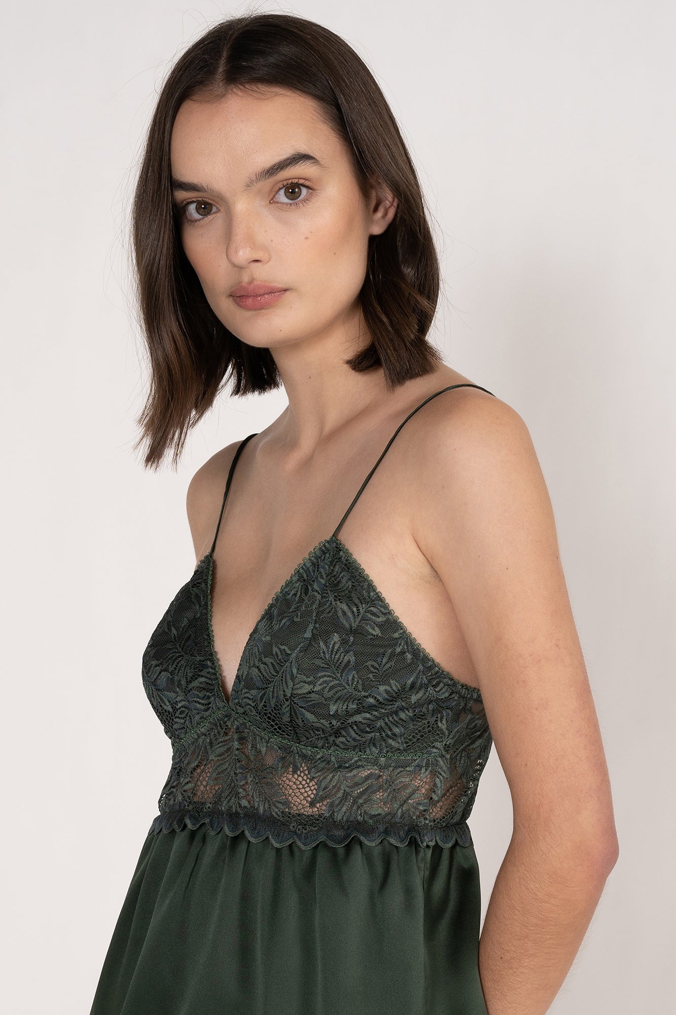 Stretch Lace Cami in Ivy from Ginia Sleep