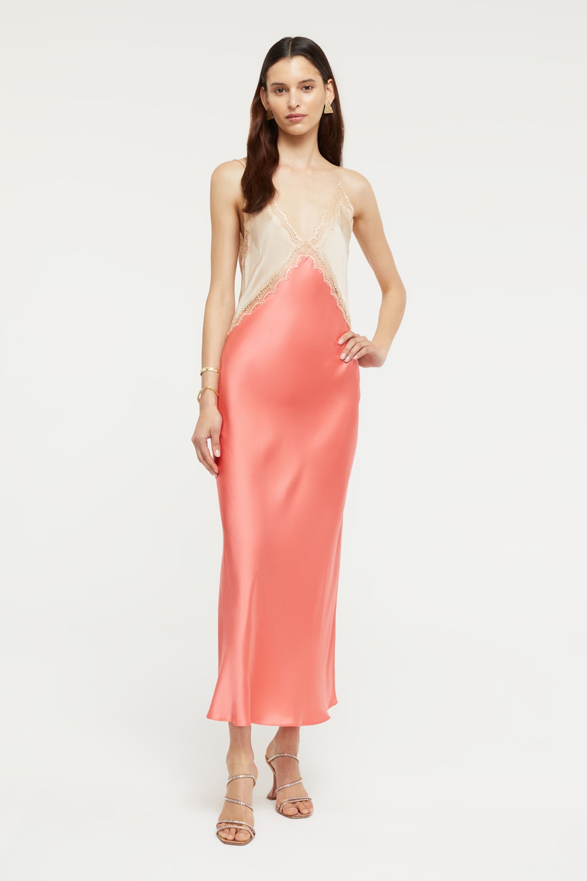 Sadie Dress in Almond Coral in 100% Silk from Ginia RTW