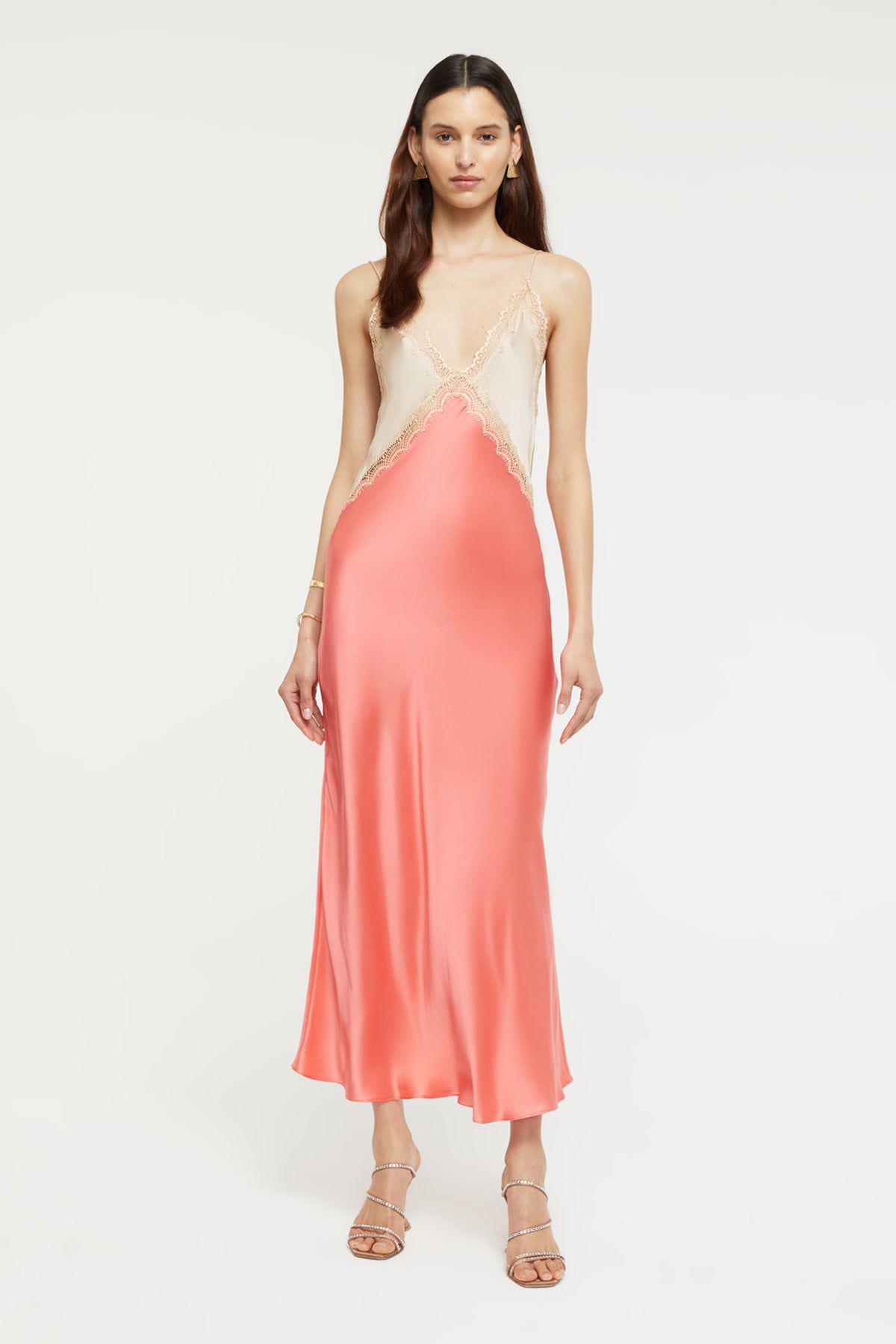Sadie Dress in Almond Coral - 100% Silk | Ginia RTW