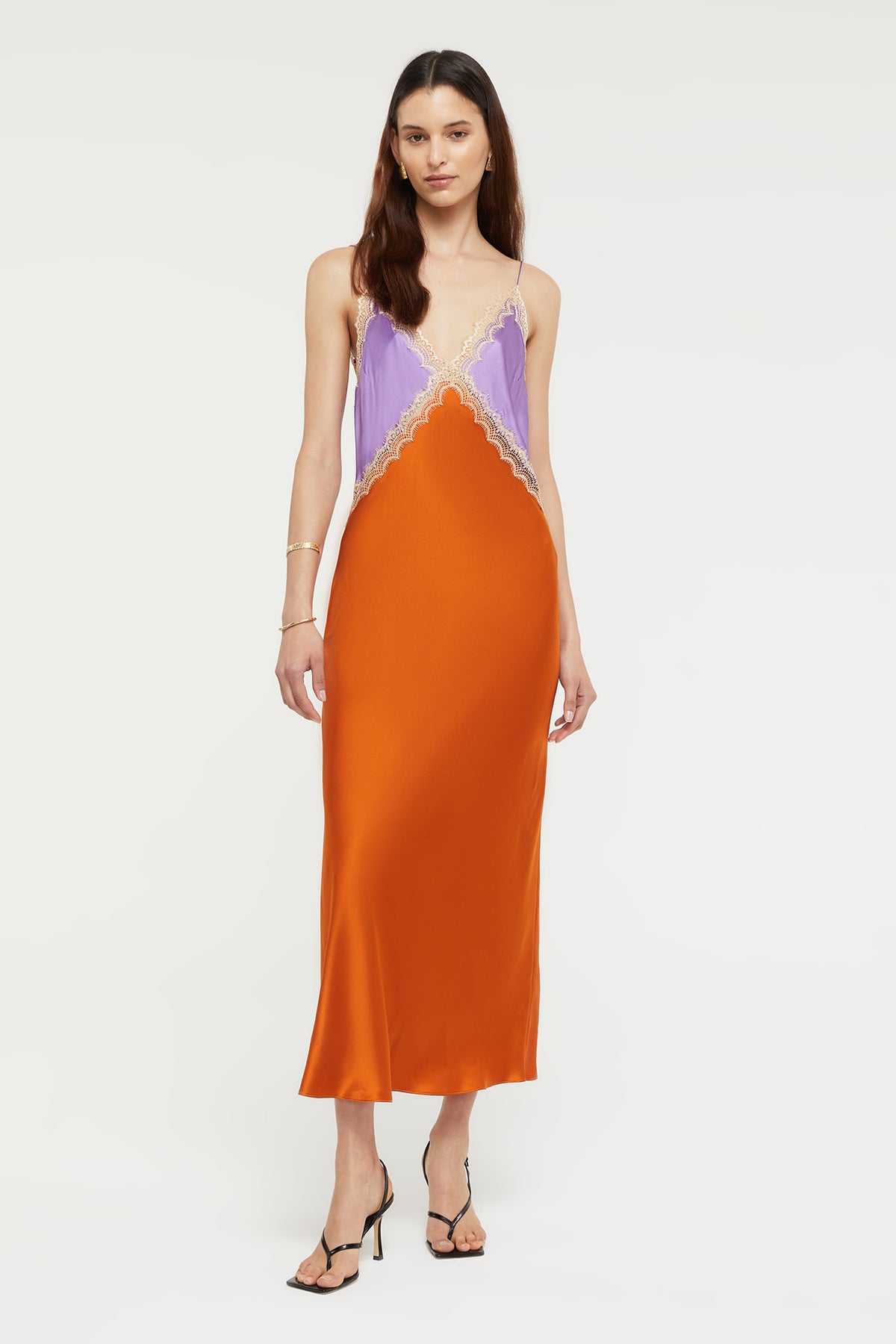 Sadie Dress in Amethyst/Sunset - 100% Silk | Ginia RTW