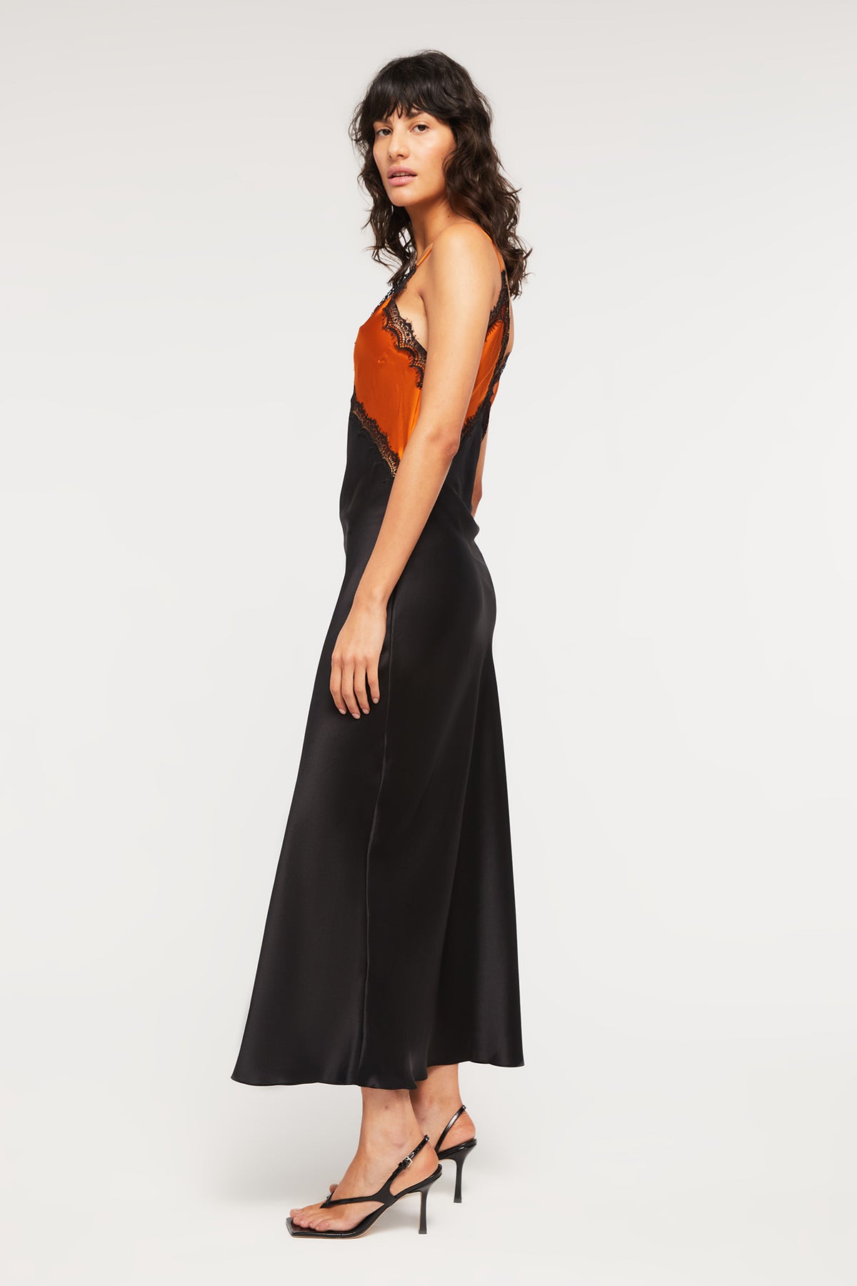Sadie Dress in Sunset/Black - 100% Silk | GINIA