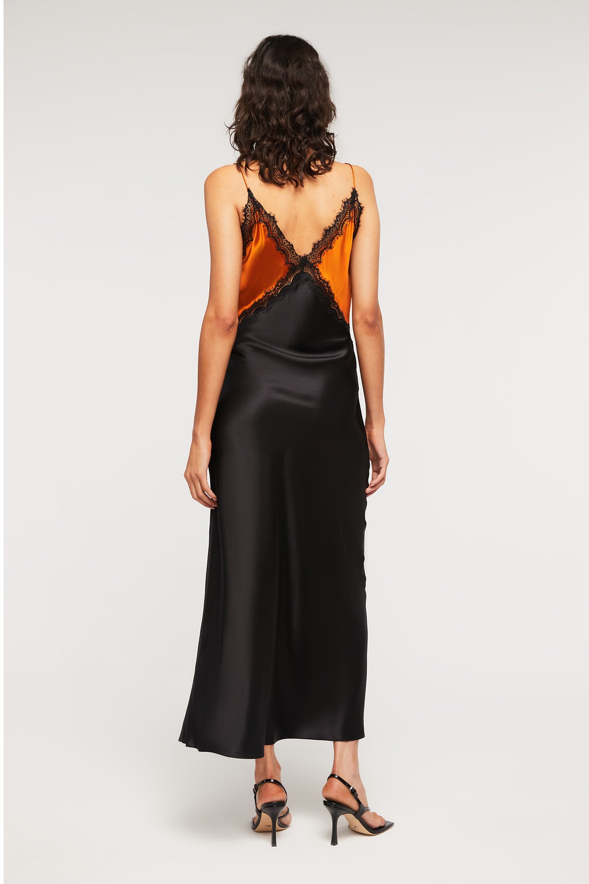 Sadie Dress in Sunset/Black - 100% Silk | GINIA